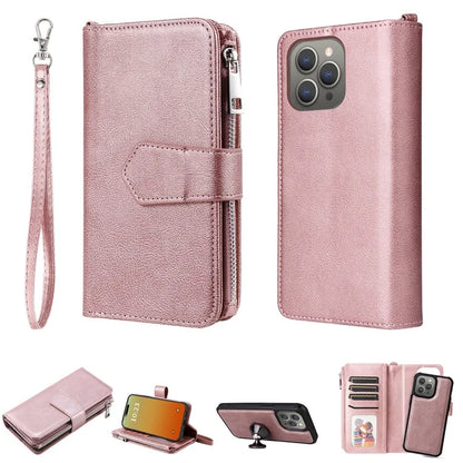 KT Multi-functional Series-4 for iPhone 15 Pro Max Case Magnetic Leather Wallet Stand Zippe Phone Cover