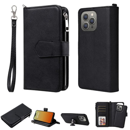 KT Multi-functional Series-4 for iPhone 15 Pro Max Case Magnetic Leather Wallet Stand Zippe Phone Cover
