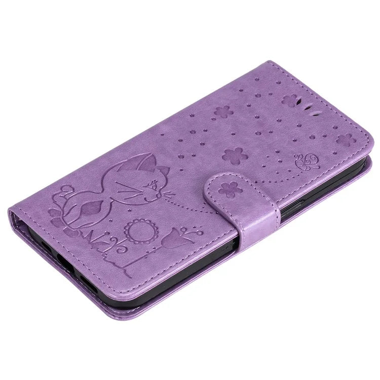 KT Imprinting Flower Series-4 For Xiaomi 13T Pro / 13T / Redmi K60 Ultra Case Cat Imprinted Wallet Phone Cover