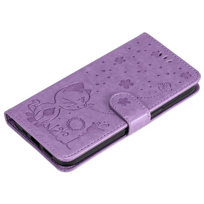 KT Imprinting Flower Series-4 For Xiaomi 13T Pro / 13T / Redmi K60 Ultra Case Cat Imprinted Wallet Phone Cover