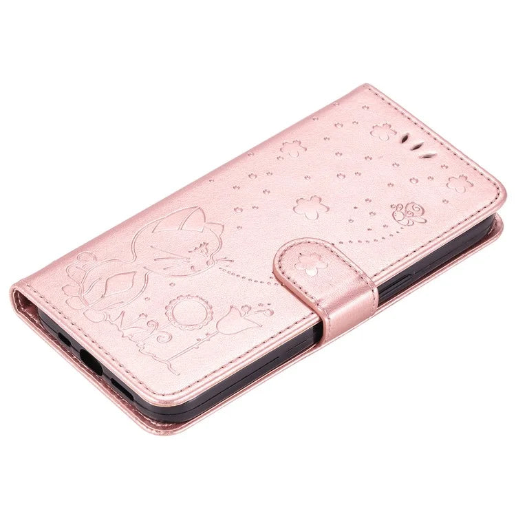 KT Imprinting Flower Series-4 For Xiaomi 13T Pro / 13T / Redmi K60 Ultra Case Cat Imprinted Wallet Phone Cover