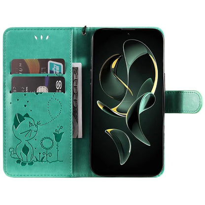 KT Imprinting Flower Series-4 For Xiaomi 13T Pro / 13T / Redmi K60 Ultra Case Cat Imprinted Wallet Phone Cover