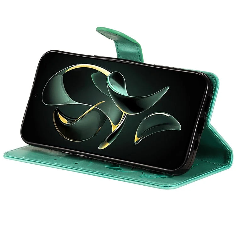 KT Imprinting Flower Series-4 For Xiaomi 13T Pro / 13T / Redmi K60 Ultra Case Cat Imprinted Wallet Phone Cover