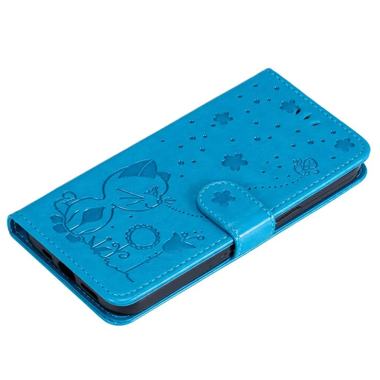 KT Imprinting Flower Series-4 For Xiaomi 13T Pro / 13T / Redmi K60 Ultra Case Cat Imprinted Wallet Phone Cover