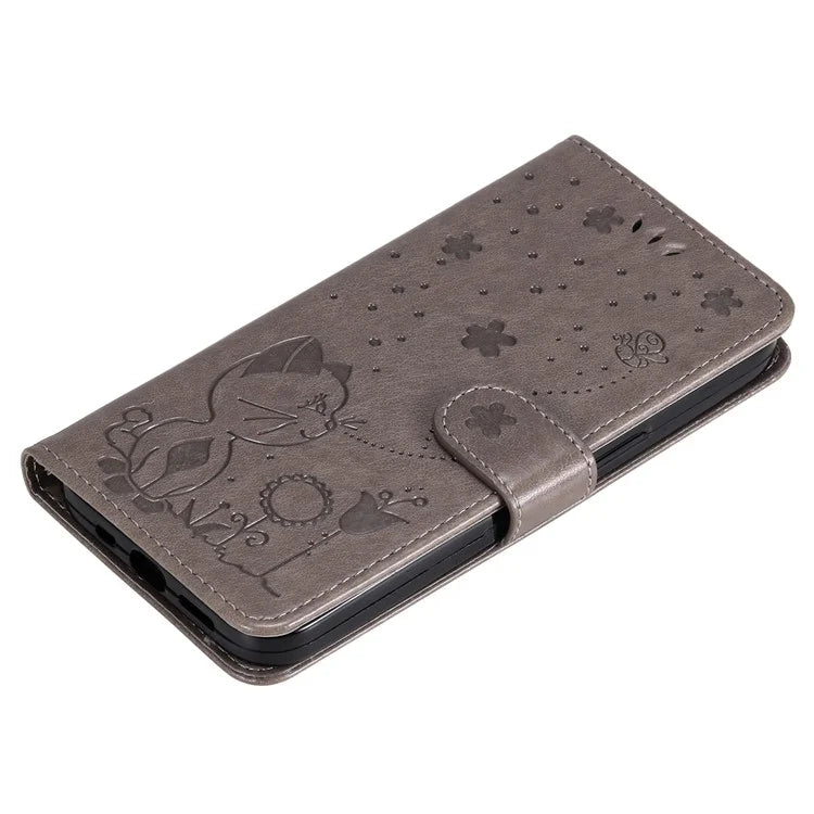 KT Imprinting Flower Series-4 For Xiaomi 13T Pro / 13T / Redmi K60 Ultra Case Cat Imprinted Wallet Phone Cover
