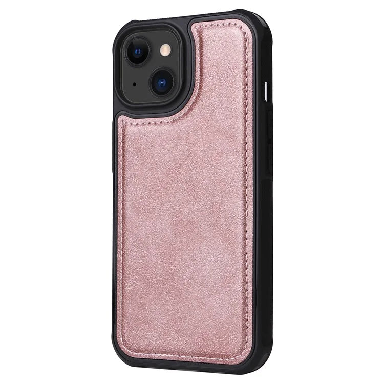 KT Multi-functional Series-4 Leather Phone Cover for iPhone 15 Case Wallet Stand Zipper Phone Shell