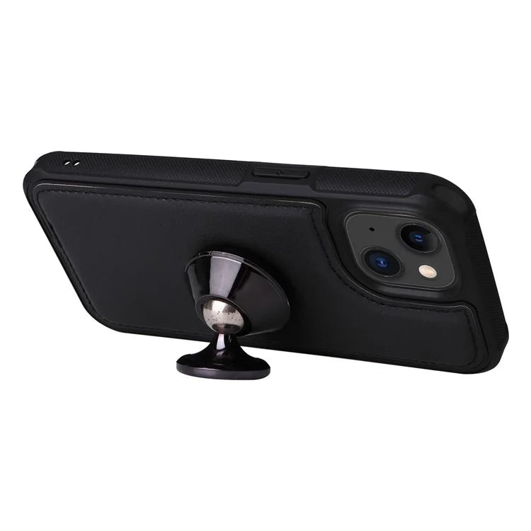 KT Multi-functional Series-4 Leather Phone Cover for iPhone 15 Case Wallet Stand Zipper Phone Shell