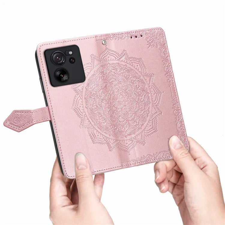 For Xiaomi 13T Pro / 13T / Redmi K60 Ultra Case PU Leather Embossed Phone Cover Anti-Scratch Wallet with Stand