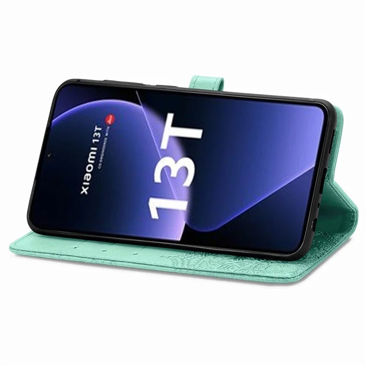 For Xiaomi 13T Pro / 13T / Redmi K60 Ultra Case PU Leather Embossed Phone Cover Anti-Scratch Wallet with Stand