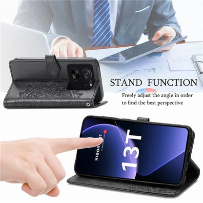 For Xiaomi 13T Pro / 13T / Redmi K60 Ultra Case PU Leather Embossed Phone Cover Anti-Scratch Wallet with Stand