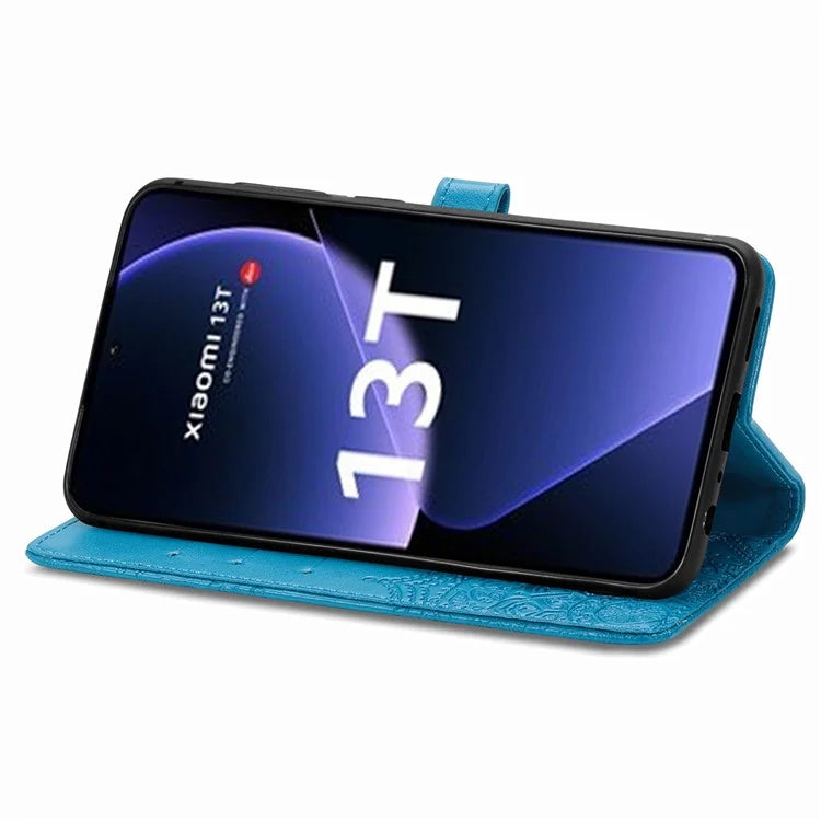 For Xiaomi 13T Pro / 13T / Redmi K60 Ultra Case PU Leather Embossed Phone Cover Anti-Scratch Wallet with Stand