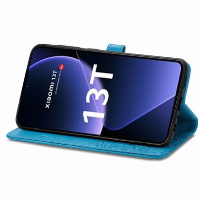 For Xiaomi 13T Pro / 13T / Redmi K60 Ultra Case PU Leather Embossed Phone Cover Anti-Scratch Wallet with Stand