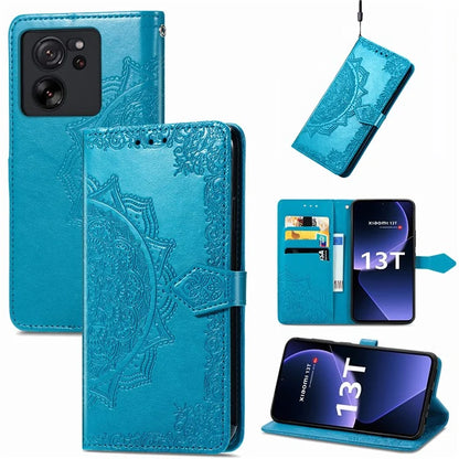 For Xiaomi 13T Pro / 13T / Redmi K60 Ultra Case PU Leather Embossed Phone Cover Anti-Scratch Wallet with Stand