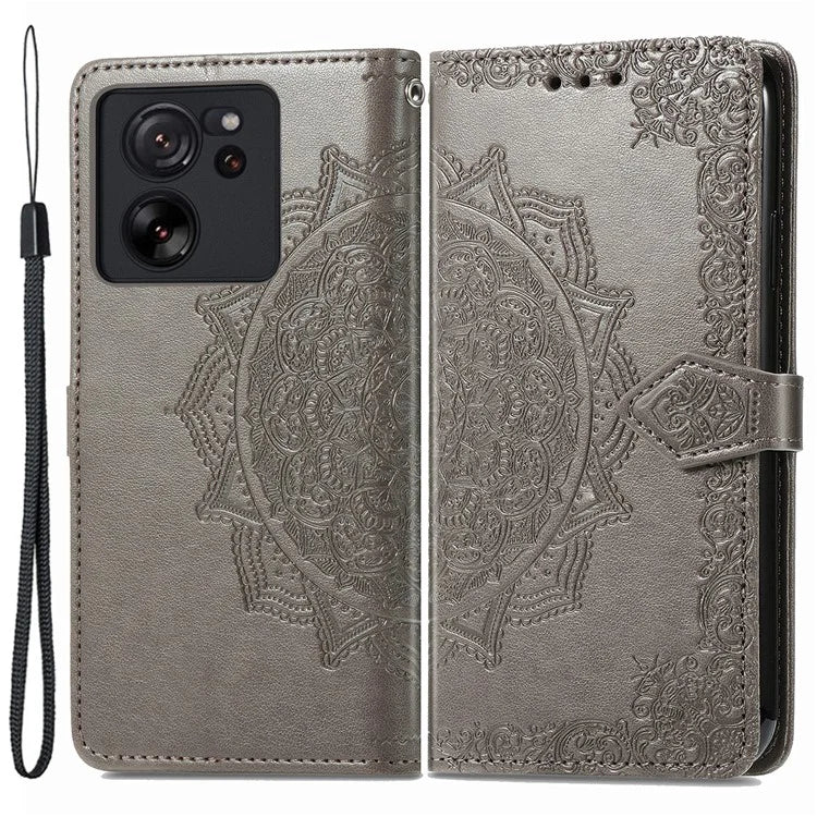 For Xiaomi 13T Pro / 13T / Redmi K60 Ultra Case PU Leather Embossed Phone Cover Anti-Scratch Wallet with Stand