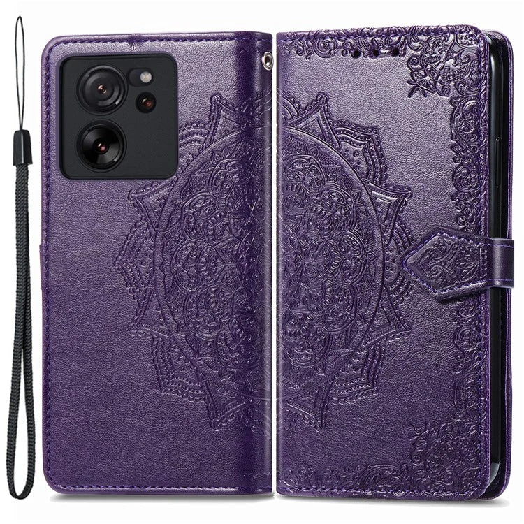 For Xiaomi 13T Pro / 13T / Redmi K60 Ultra Case PU Leather Embossed Phone Cover Anti-Scratch Wallet with Stand