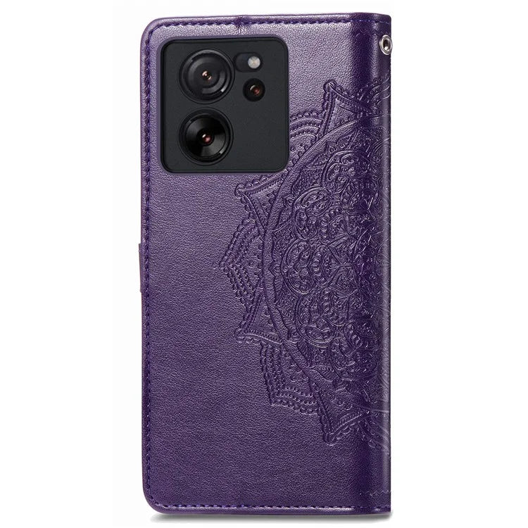For Xiaomi 13T Pro / 13T / Redmi K60 Ultra Case PU Leather Embossed Phone Cover Anti-Scratch Wallet with Stand