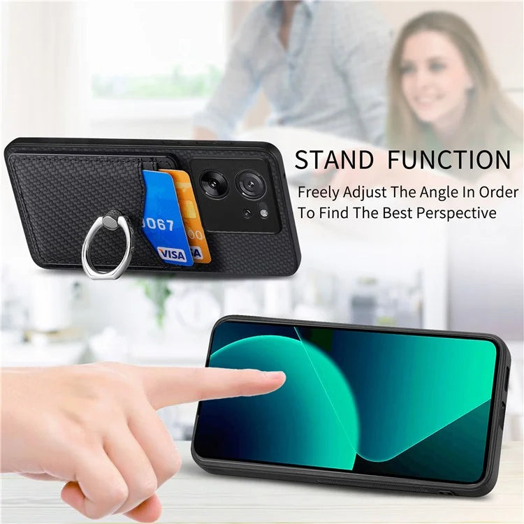 C1-8 For Xiaomi 13T / 13T Pro / Redmi K60 Ultra Case PU+TPU+PC Kickstand Phone Cover with Card Holder
