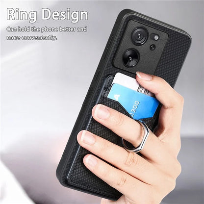 C1-8 For Xiaomi 13T / 13T Pro / Redmi K60 Ultra Case PU+TPU+PC Kickstand Phone Cover with Card Holder