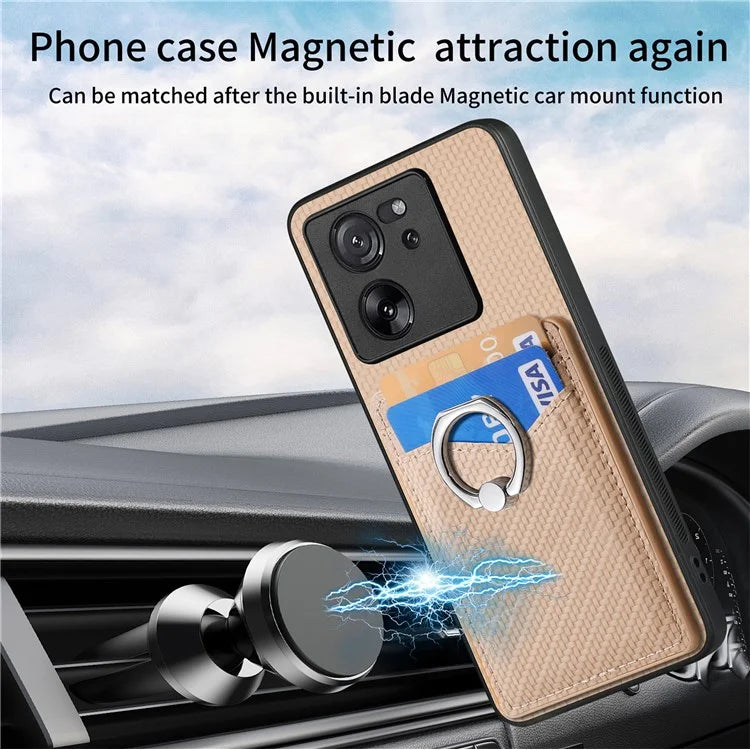 C1-8 For Xiaomi 13T / 13T Pro / Redmi K60 Ultra Case PU+TPU+PC Kickstand Phone Cover with Card Holder