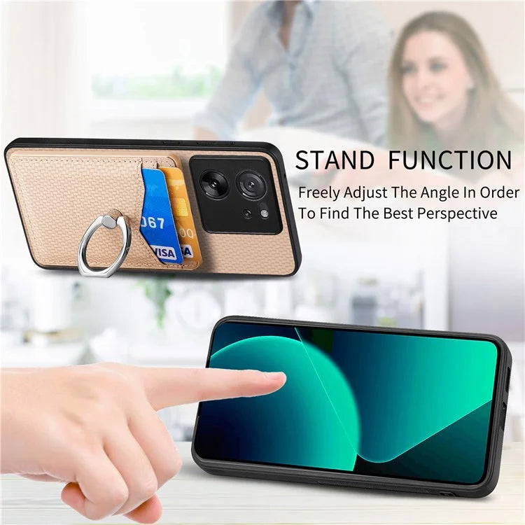 C1-8 For Xiaomi 13T / 13T Pro / Redmi K60 Ultra Case PU+TPU+PC Kickstand Phone Cover with Card Holder