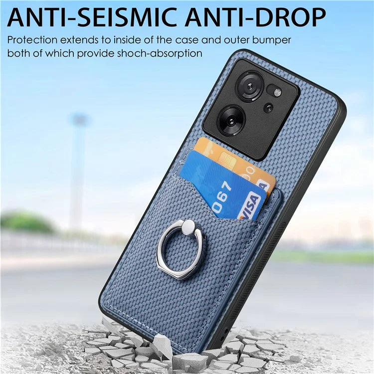 C1-8 For Xiaomi 13T / 13T Pro / Redmi K60 Ultra Case PU+TPU+PC Kickstand Phone Cover with Card Holder