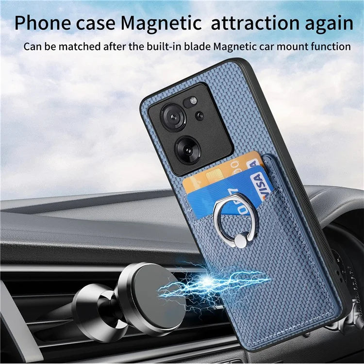 C1-8 For Xiaomi 13T / 13T Pro / Redmi K60 Ultra Case PU+TPU+PC Kickstand Phone Cover with Card Holder