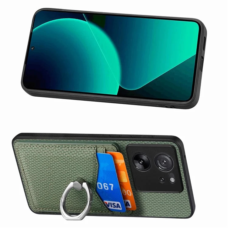 C1-8 For Xiaomi 13T / 13T Pro / Redmi K60 Ultra Case PU+TPU+PC Kickstand Phone Cover with Card Holder