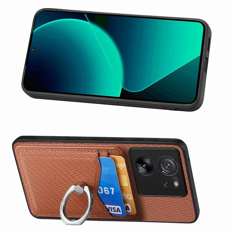 C1-8 For Xiaomi 13T / 13T Pro / Redmi K60 Ultra Case PU+TPU+PC Kickstand Phone Cover with Card Holder