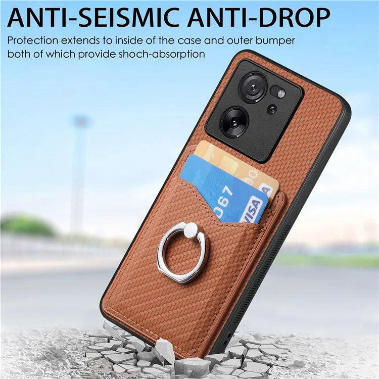 C1-8 For Xiaomi 13T / 13T Pro / Redmi K60 Ultra Case PU+TPU+PC Kickstand Phone Cover with Card Holder