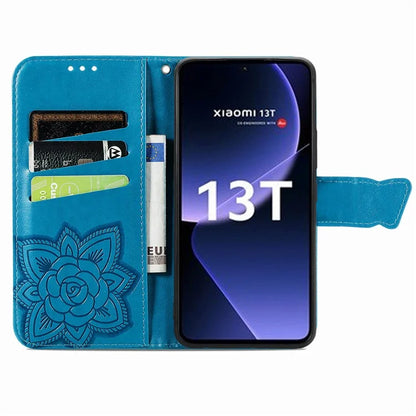 For Xiaomi 13T Pro / 13T / Redmi K60 Ultra Case Butterfly Imprinted Wallet Rhinestone Stand Leather Cover