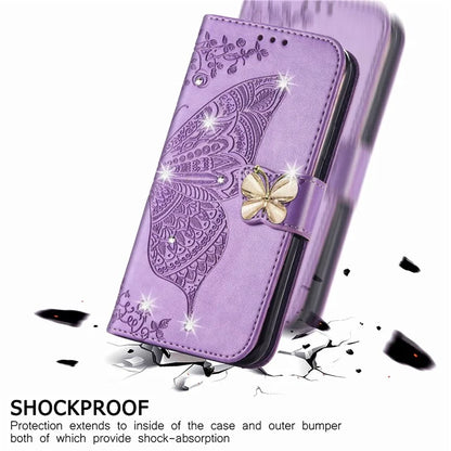 For Xiaomi 13T Pro / 13T / Redmi K60 Ultra Case Butterfly Imprinted Wallet Rhinestone Stand Leather Cover