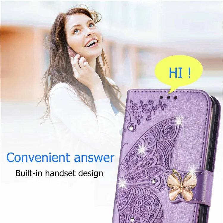 For Xiaomi 13T Pro / 13T / Redmi K60 Ultra Case Butterfly Imprinted Wallet Rhinestone Stand Leather Cover