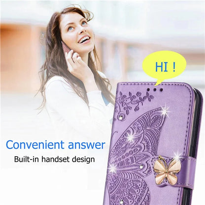 For Xiaomi 13T Pro / 13T / Redmi K60 Ultra Case Butterfly Imprinted Wallet Rhinestone Stand Leather Cover