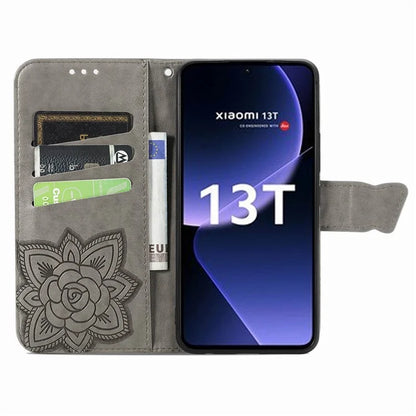 For Xiaomi 13T Pro / 13T / Redmi K60 Ultra Case Butterfly Imprinted Wallet Rhinestone Stand Leather Cover