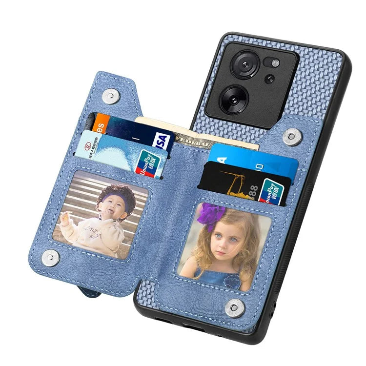 C1-04 For Xiaomi 13T / 13T Pro / Redmi K60 Ultra Wallet Phone Case Kickstand PU+PC+TPU Phone Cover
