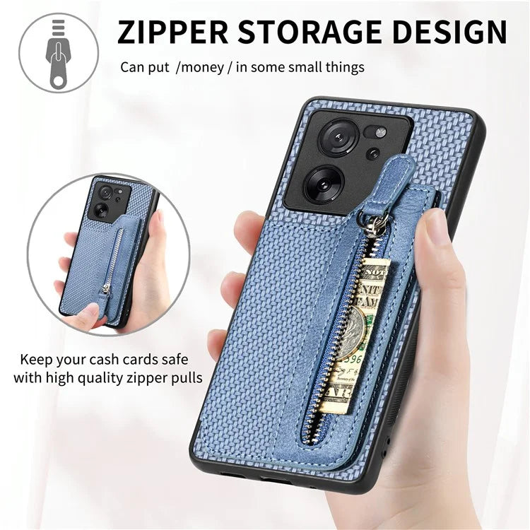 C1-04 For Xiaomi 13T / 13T Pro / Redmi K60 Ultra Wallet Phone Case Kickstand PU+PC+TPU Phone Cover