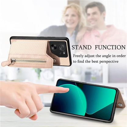 C1-04 For Xiaomi 13T / 13T Pro / Redmi K60 Ultra Wallet Phone Case Kickstand PU+PC+TPU Phone Cover