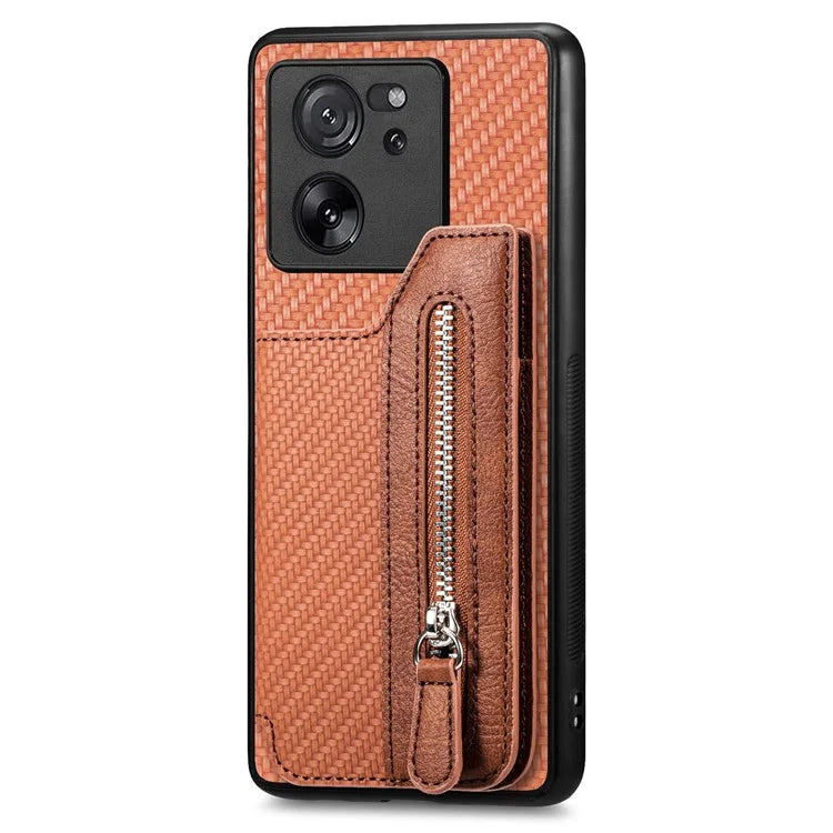 C1-04 For Xiaomi 13T / 13T Pro / Redmi K60 Ultra Wallet Phone Case Kickstand PU+PC+TPU Phone Cover