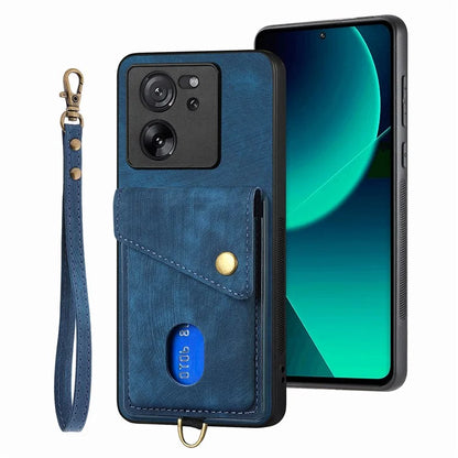 D1 For Xiaomi 13T / 13T Pro / Redmi K60 Ultra Case Card Holder Kickstand PU+PC+TPU Phone Cover