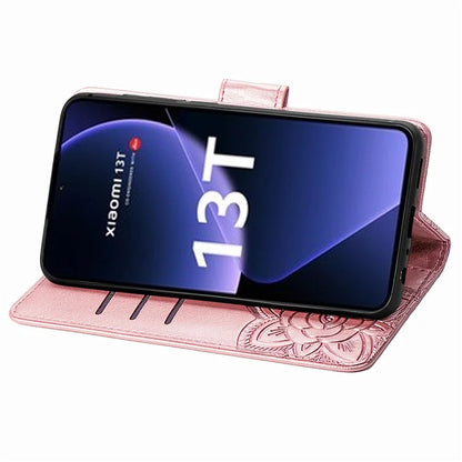 For Xiaomi 13T Pro / 13T / Redmi K60 Ultra Phone Case Butterfly Imprinted Anti-fall Wallet Stand Leather Cover