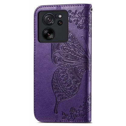 For Xiaomi 13T Pro / 13T / Redmi K60 Ultra Phone Case Butterfly Imprinted Anti-fall Wallet Stand Leather Cover