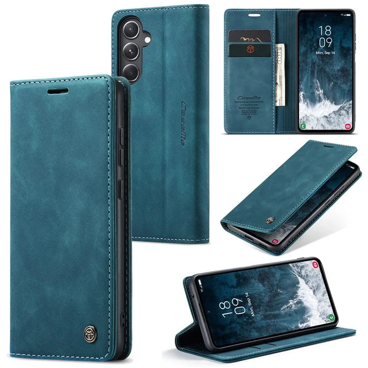 CASEME 013 Series For Samsung Galaxy S23 FE Case PU Leather Stand Folio Phone Cover