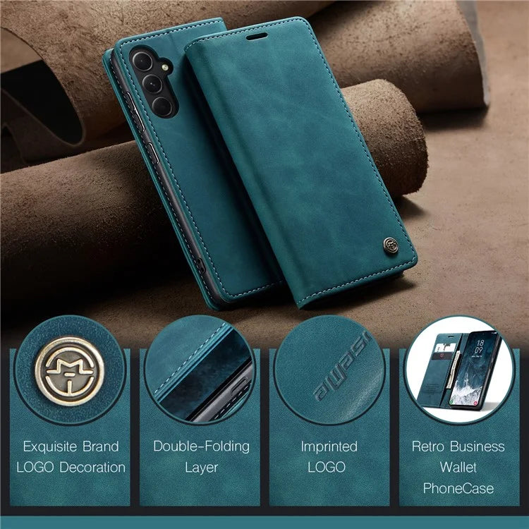 CASEME 013 Series For Samsung Galaxy S23 FE Case PU Leather Stand Folio Phone Cover