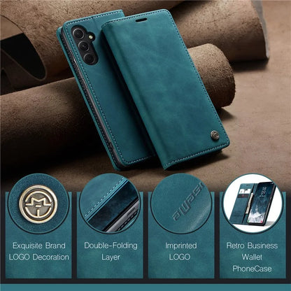 CASEME 013 Series For Samsung Galaxy S23 FE Case PU Leather Stand Folio Phone Cover