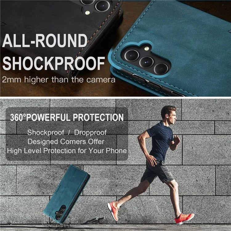 CASEME 013 Series For Samsung Galaxy S23 FE Case PU Leather Stand Folio Phone Cover