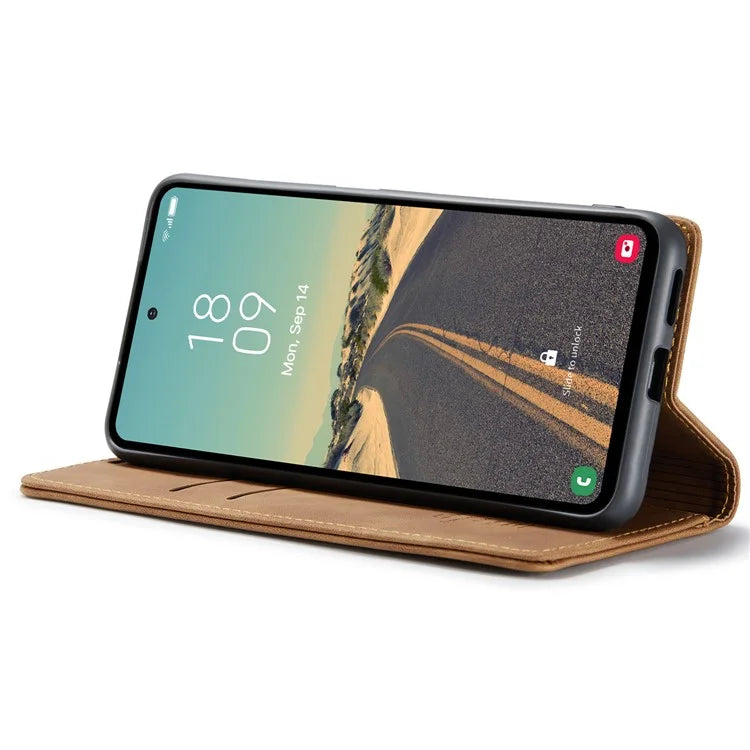 CASEME 013 Series For Samsung Galaxy S23 FE Case PU Leather Stand Folio Phone Cover