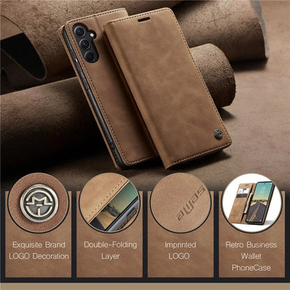 CASEME 013 Series For Samsung Galaxy S23 FE Case PU Leather Stand Folio Phone Cover