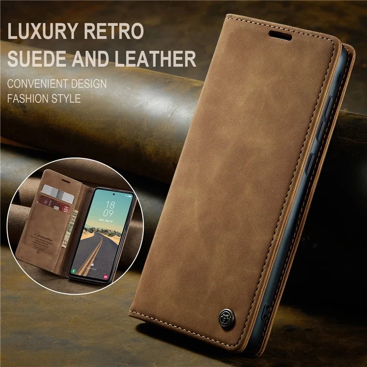 CASEME 013 Series For Samsung Galaxy S23 FE Case PU Leather Stand Folio Phone Cover