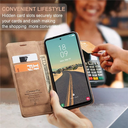 CASEME 013 Series For Samsung Galaxy S23 FE Case PU Leather Stand Folio Phone Cover