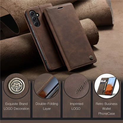 CASEME 013 Series For Samsung Galaxy S23 FE Case PU Leather Stand Folio Phone Cover